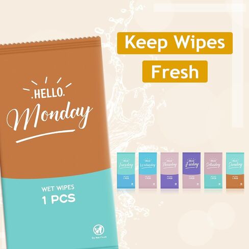 Hello Monday Wipes | Hand Wipes Individually Wrapped | 1 Pack 56 Counts | Seven Styles | Travel Essentials | Office & Classroom Must-Haves in Saudi Arabia