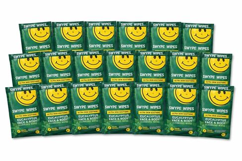 مناديل سوايب المبللة فائقة التلطيف للبشرة والأوكالبتوس لتنظيف الوجه والجسم، تزيل الأوساخ والزيوت والشوائب، خالية من الكحول، مناسبة للسفر، 30 منديلًا مبلّلًا ملفوفًا بشكل فردي in Kuwait