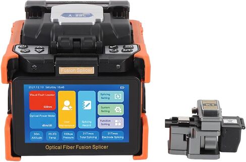 Jeffergarden Fiber Splicer Kit, 8s Splicing 18s Heating 6 Motor Auto Focusing 5in Touch Screen Optical Fiber Splicing Machine, with 6700mAh Battery and Cleaver, for SM MM DS NZDS (US Plug) in Kuwait