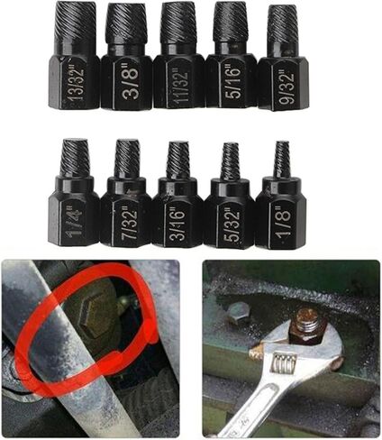 10pieces Screw Extractor Set Hexagonal Head Multi-Splines Easy Out Bolt Extractor Tool, Damaged Screw Removal in Saudi Arabia