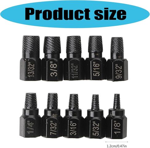 10pieces Screw Extractor Set Hexagonal Head Multi-Splines Easy Out Bolt Extractor Tool, Damaged Screw Removal in Saudi Arabia