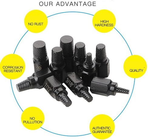10pieces Screw Extractor Set Hexagonal Head Multi-Splines Easy Out Bolt Extractor Tool, Damaged Screw Removal in Saudi Arabia