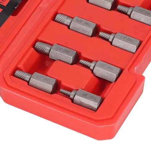 Screw Extractor Set Hex Head Multi Spline Left Spiral Broken Screw Removal Tool for Mechanics and DIY Enthusiasts Chrome Molybdenum Steel 10PCS with Storage Box in Saudi Arabia