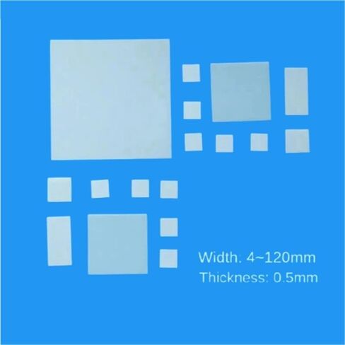 قطعة واحدة من لوح سيراميك الألومينا - حوض حرارة رفيع للغاية، مقاوم لدرجات الحرارة العالية، مثالي للمكونات الكهربائية (50 × 50 × 0.5 مم) in Kuwait