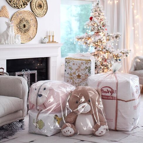 10 عبوات أكياس بلاستيكية شفافة كبيرة جدًا مقاس 31 بوصة × 47 بوصة، أكياس تخزين الأمتعة الكبيرة بسمك 4 مل مثالية لمقاعد السيارة، وحقائب السفر، وعربات الأطفال، وتخزين العلية، والملابس، وأشجار عيد الميلاد in Saudi Arabia