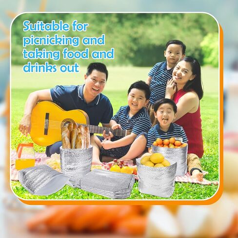 10 قطع من بطانات الصناديق المعزولة من رقائق الألومنيوم السميكة مقاس 13.39 × 10.24 × 9.45 بوصة أكياس حرارية للغداء والوجبات الجاهزة والزهور والمأكولات البحرية والفاكهة والأطعمة المجمدة in Kuwait