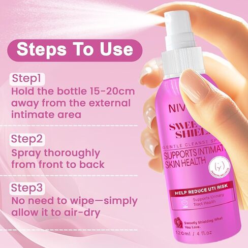 Feminine Intimate Skin Spray, Vaginal Odor Control & Itch Relief, pH Balanced Hygiene Cleanser, Soothes Irritated for Vaginal, Hypoallergenic, Fragrance-Free Hypochlorous Acid Formula, 4 fl oz in Saudi Arabia