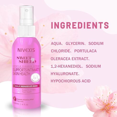 Feminine Intimate Skin Spray, Vaginal Odor Control & Itch Relief, pH Balanced Hygiene Cleanser, Soothes Irritated for Vaginal, Hypoallergenic, Fragrance-Free Hypochlorous Acid Formula, 4 fl oz in Saudi Arabia