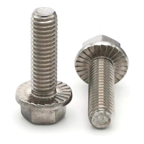Hex Flange Serrated Cap Bolt Screws 18-8 Stainless Steel - 10-32 X 1/2 - Qty 25 in Saudi Arabia