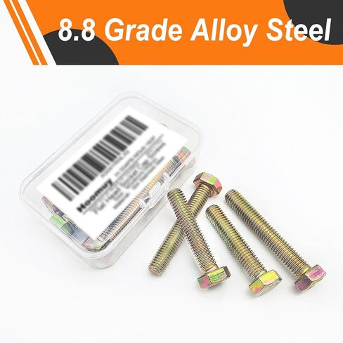 M5 x 25mm 50pcs Heavy Duty Hex Head Screws Hexagon Bolts, 8.8 Grade Alloy Steel, Galvanized Finish, Metric Machine Fully Thread in Saudi Arabia