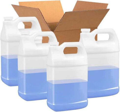 4 عبوات سعة 1 جالون F Style HDPE إبريق مع مضخة موزع، لمسة نهائية للرقبة 38-400، لتخزين المياه والمنظفات والزيوت والاستخدام الصناعي in Kuwait