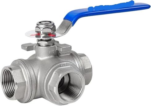 1 قطعة 1/2 "3/4" 1 "1-1/4" 1-1/2 "2" صمام كروي ثلاثي الاتجاه من الفولاذ المقاوم للصدأ L نوع T نوع 304 صمام يدوي بخيط داخلي (1، نوع T) in Kuwait