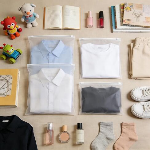 أكياس بولي بسحاب مقاس 12 × 20 بوصة، 100 كيس من البلاستيك المتجمد، حقيبة ملابس قابلة للإغلاق للبيع، الملابس، تغليف العناصر الصغيرة (3.15مل، 4-13 رطل) in Kuwait