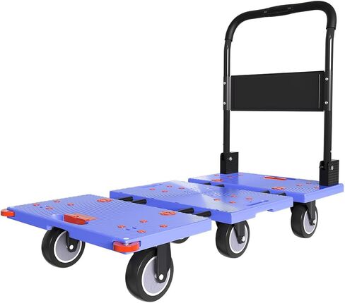 عربة منصة قابلة للطي شديدة التحمل بوزن 1323 رطلاً من WUD مع سطح قابل للتمديد (31 بوصة - 39 بوصة)، دعم 6 عجلات، عجلات هادئة مقاس 4 بوصة، دوللي مسطحة سميكة معززة للمستودع والمرآب والتحرك in Kuwait