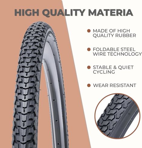 قطعتان من إطارات الدراجة 700x38C، متينة قابلة للطي 700C 40-622 700x38C إطارات دراجات الحصى، إطارات دراجة بديلة لدراجات الطريق، الفاصلة in Kuwait