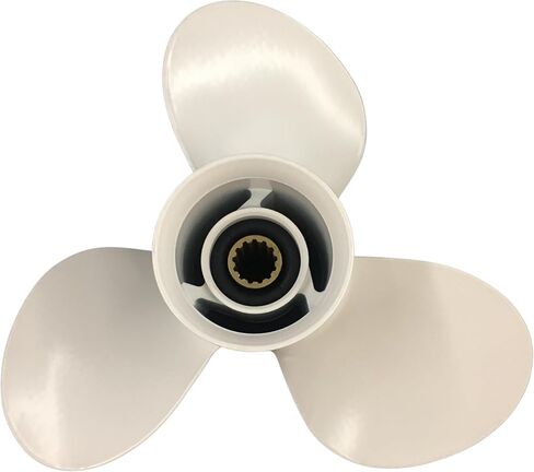 Aluminum Propeller 40-60HP 11-5/8x11 RH 13 Tooth Prop Fit for Yamaha Outboard Motor OEM 69W-45947-00-EL 11-5/8x11, WHITE in Saudi Arabia