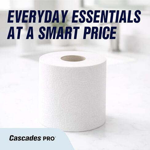 Cascades PRO Select Soft/Strong Bathroom Tissue, 2-Ply Toilet Paper Rolls for Restrooms – Universal Fit - Individually Wrapped, Recycled Fibers – 500 Sheets/Roll - 96 Rolls/Box – B040- White in Kuwait