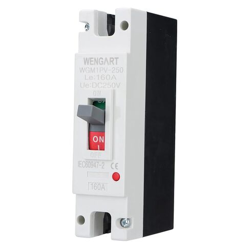 Wengart 200 Amp DC MCCB Circuit Breaker, 250V 1-Pole Molded Case Breaker for High-Capacity Solar Inverters, Battery Bank & Off-Grid Power Systems, WGM1PV-250 Heavy Duty DC Protector in Kuwait