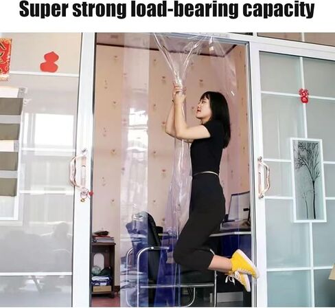 Clear PVC Strip Door Curtain - Waterproof, Windproof Industrial Grade Thermal Insulation for Freezer & Cooler - 94.49x82.68in Plastic Curtains for Home, Mall, Warehouse in Saudi Arabia