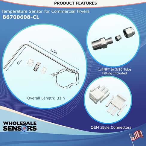 Replacement Pitco B6700608-CL Temperature Probe Service Kit SG, 12 Month Warranty & USA Business in Saudi Arabia