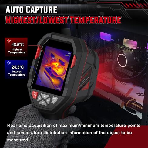 تصوير حراري HABOTEST HT821A، دقة الأشعة تحت الحمراء 240 × 240، كاميرا حرارية محمولة، نطاق درجة حرارة من 4 إلى 1022 درجة فهرنهايت، مع منبه لدرجة الحرارة، مثالي لاستكشاف الأخطاء وإصلاحها الكهربائية وفحص المنزل in Kuwait