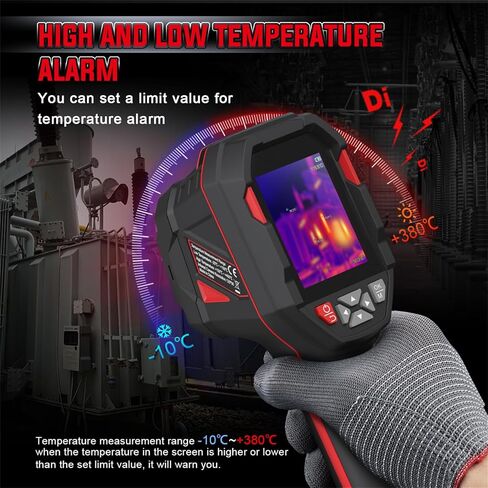 تصوير حراري HABOTEST HT821A، دقة الأشعة تحت الحمراء 240 × 240، كاميرا حرارية محمولة، نطاق درجة حرارة من 4 إلى 1022 درجة فهرنهايت، مع منبه لدرجة الحرارة، مثالي لاستكشاف الأخطاء وإصلاحها الكهربائية وفحص المنزل in Kuwait
