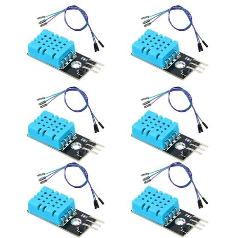 6PCS DHT11 Digital Temperature & Humidity Sensor Module, 3.3V-5V 20-90% RH 0-50℃ Humidity Sensor with Dupont Wires for Arduino Raspberry Pi in Saudi Arabia
