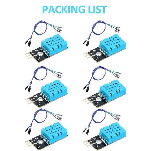 6PCS DHT11 Digital Temperature & Humidity Sensor Module, 3.3V-5V 20-90% RH 0-50℃ Humidity Sensor with Dupont Wires for Arduino Raspberry Pi in Saudi Arabia