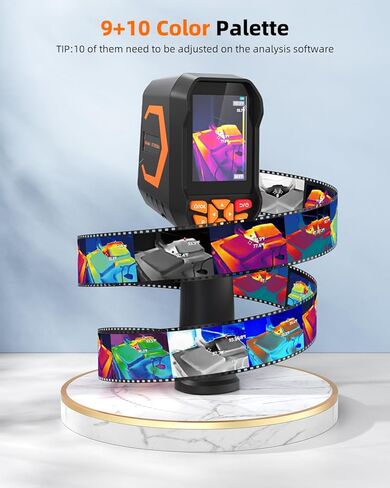 كاميرا Tadeto الحرارية بالأشعة تحت الحمراء، كاميرا تصوير حراري مع مؤشر ليزر، كاميرا تعمل بالأشعة تحت الحمراء بدقة 256*192 TISR مع شاشة LCD 320*240 و9 لوحات حرارية للفحص الكهربائي/التيار المتردد/التدفئة والتهوية وتكييف الهواء/الحيوانات الأليفة/المنزل in Kuwait