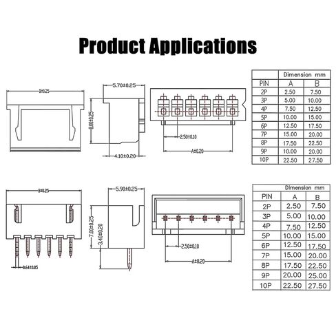 1270pcs XH 2.54mm Pitch 2p 3p 4p 5p Terminal Kit Housing Pin Header JST Connector Wire Connectors Adaptor XH2.54 TJC3 in Saudi Arabia