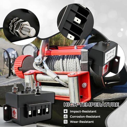 12V 3-Wire Quadrupole Anchor Windlass Reverse Solenoid Control Box 6000W Max Fit for Marine Boat Electric Winch Forklifts Construction Machinery in Saudi Arabia