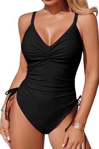 Women's High Cut One Piece Swimsuit Tummy Control Sexy Ruched Bathing Suit Slimming Swimwear 2026 in Saudi Arabia