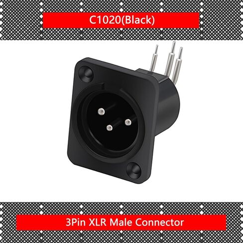 10Pcs 3Poles XLR Plug Jack Socket Connector Male Plug Female Jack Panel Mount Chassis Plastic Shell Bent Angle(C1020x10) in Saudi Arabia