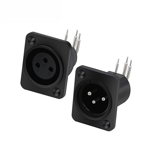 10 قطعة 3 أقطاب XLR التوصيل جاك موصل مقبس ذكر التوصيل أنثى جاك لوحة جبل الهيكل قذيفة بلاستيكية زاوية عازمة (C1020x10) in Kuwait