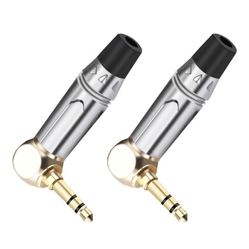 10 قطعة L شكل 90 درجة 3.5 مللي متر 3 أقطاب ستيريو ذكر التوصيل الزاوية اليمنى سبائك الزنك أنبوب التوصيل لحام سماعة وصلة مرفاع (أنبوب أسود) in Kuwait