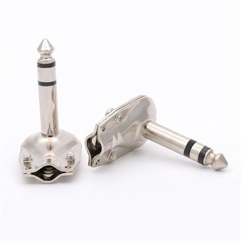 10 قطعة/الوحدة 6.35 مللي متر أحادية جاك الزاوية اليمنى 2 القطب ذكر التوصيل 1/4 بوصة التوصيل ل تأثير دواسة أداة in Kuwait