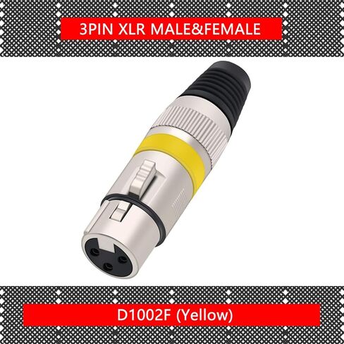 3 Pin X L R Male/Female Plug Wire Connector 3 Poles X L R Microphone Plug M I C Cable Terminal Connector 7 Colors 1Pcs(1xF-Yellow) in Saudi Arabia