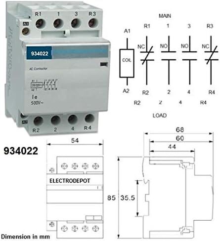 موصل التحكم في الإمداد 2NO 2NC 4 Pole 2x2 Control 120V Coil، 50A 60Amp 40A 32Amp 30A تبديل الطاقة DIN 934022 in Kuwait