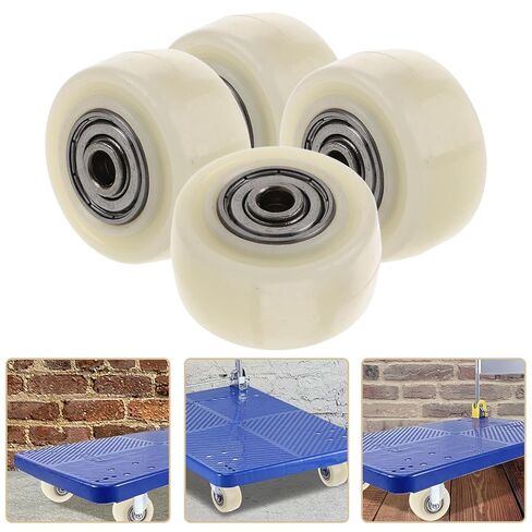 4pcs 1.5-inch Nylon Single Wheel Heavy Duty Swivel Plate Casters for Hand Trucks and Furniture Dollies, Silent Rotation Wheels for Industrial Material Handling in Saudi Arabia