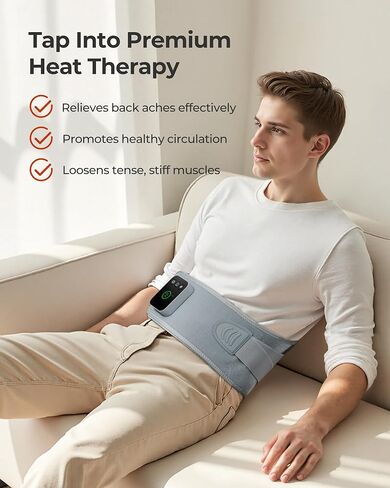 Cordless Heating Massage Pad Customizable Pain Relief with 3 Heat 3 Vibration 3 Timer Settings Wearable and Rechargeable for Back Menstrual Cramps Thoughtful Unisex Gift in Saudi Arabia