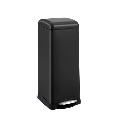 8-Gallon/30l Step-Open Trash Can with Soft-Close Lid, Stainless Steel Garbage Can with Soft Close Lid, Fingerprint Resistant, Minimalistic for Home, Kitchen, Laundry Room, Office, Bedroom, Black in Saudi Arabia