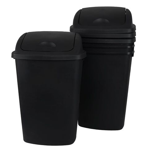 علبة قمامة يورايت 4 عبوات سعة 13 جالون مع غطاء متأرجح، سلة مهملات المطبخ البلاستيكية، أسود in Kuwait