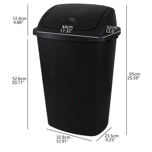 علبة قمامة يورايت 4 عبوات سعة 13 جالون مع غطاء متأرجح، سلة مهملات المطبخ البلاستيكية، أسود in Kuwait