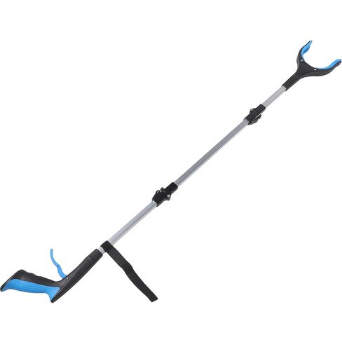 SHINEOFI Folding Long Handle Trash Picker Grabber Tool, Blue Tri-fold Reusable Garbage Clamp for Outdoor and Indoor Waste Collection in Saudi Arabia