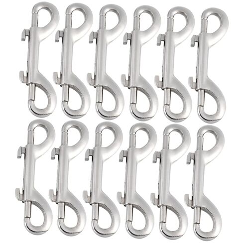 POPETPOP 12pcs Zinc Alloy Double Ended Dog Leash Snap Hooks Heavy Duty Metal Clips for PET Leash Backpack Luggage Connectors Sturdy in Saudi Arabia