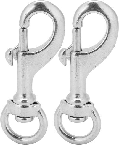 2PCS 80mm Swivel Eye Snap Hook, Stainless Steel Diving Swivel Bolt Snap Clips Spring Hooks Suitable for Diving Pet Leather Keychains in Saudi Arabia