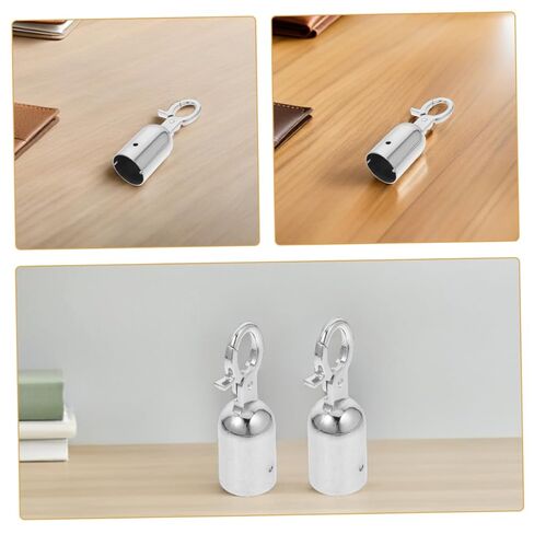 Veemoon 6pcs Concierge Railing Accessories End Caps for Rope Cord Lock Stopper for Ropes Rope Hook Fastener Rope End Snap Hook Rope End Cap Fastener Spring Clip Hook Silver Stainless Steel in Saudi Arabia