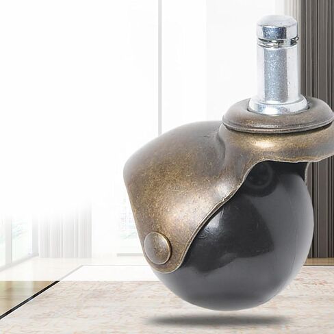 4 قطع من عجلات دوارة كروية برونزية عتيقة مقاس 5 سم من Holibanna لأثاث كرسي الأريكة، وعجلات جذعية معدنية قوية للاستخدام في المنزل والمكتب in Kuwait