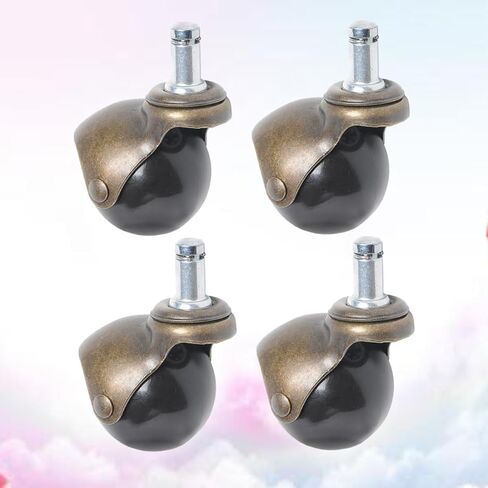 4 قطع من عجلات دوارة كروية برونزية عتيقة مقاس 5 سم من Holibanna لأثاث كرسي الأريكة، وعجلات جذعية معدنية قوية للاستخدام في المنزل والمكتب in Kuwait