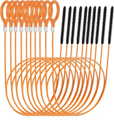 10-Pack Drain Snake Hair Catcher, 31 Inch Drain Clog Remover Tool | Reusable Tool for All Household Drains: Sink, Tub, Toilet, Shower in Saudi Arabia